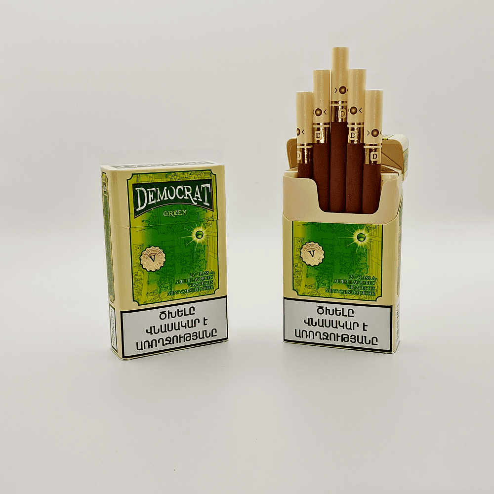 Сигареты Democrat Green King Size (Демократ Яблоко Ментол Кнопка)