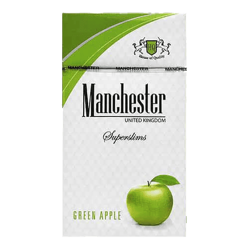 Сигареты Manchester Green Apple Superslims (Манчестер Зеленое яблоко Суперслимс)